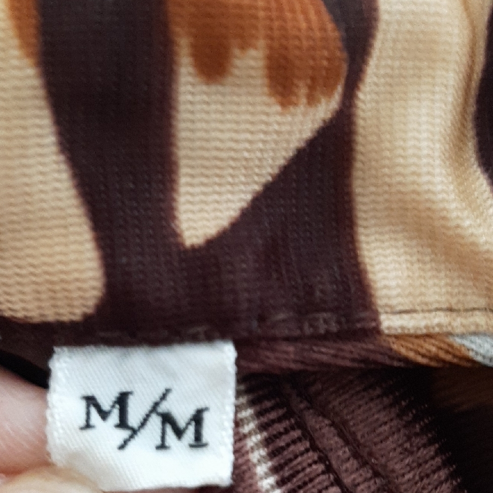 70's☮PAULO CONTI "Mod"VINTAGE Rust & Brown Printed Button-Down MEN'S Shirt Sz M - Picture 8 of 10